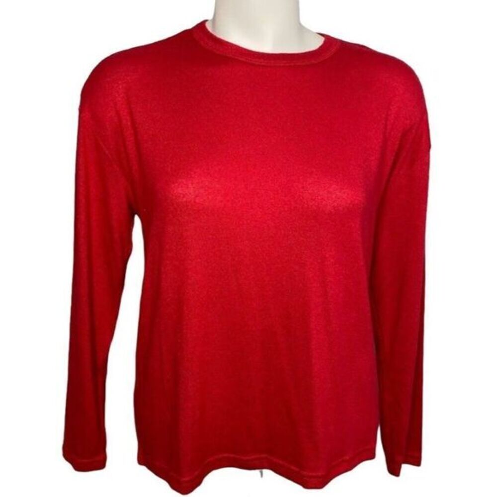 Old Navy Womens Solid Red Top Long Sleeve Soft Sz XS NEW